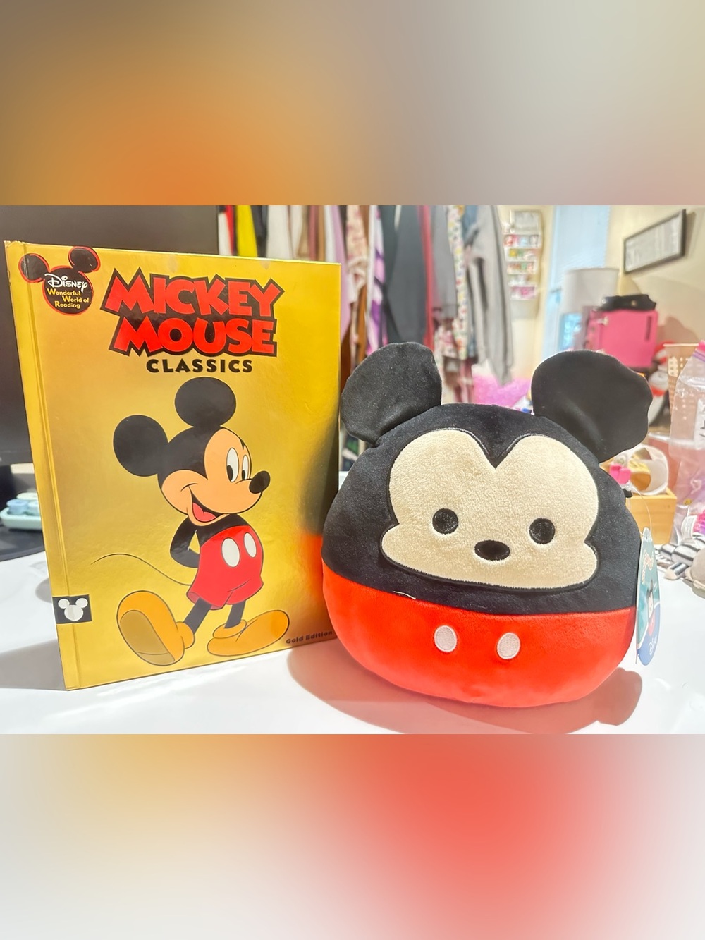 NWT Mickey Mouse Squishmallow & book
